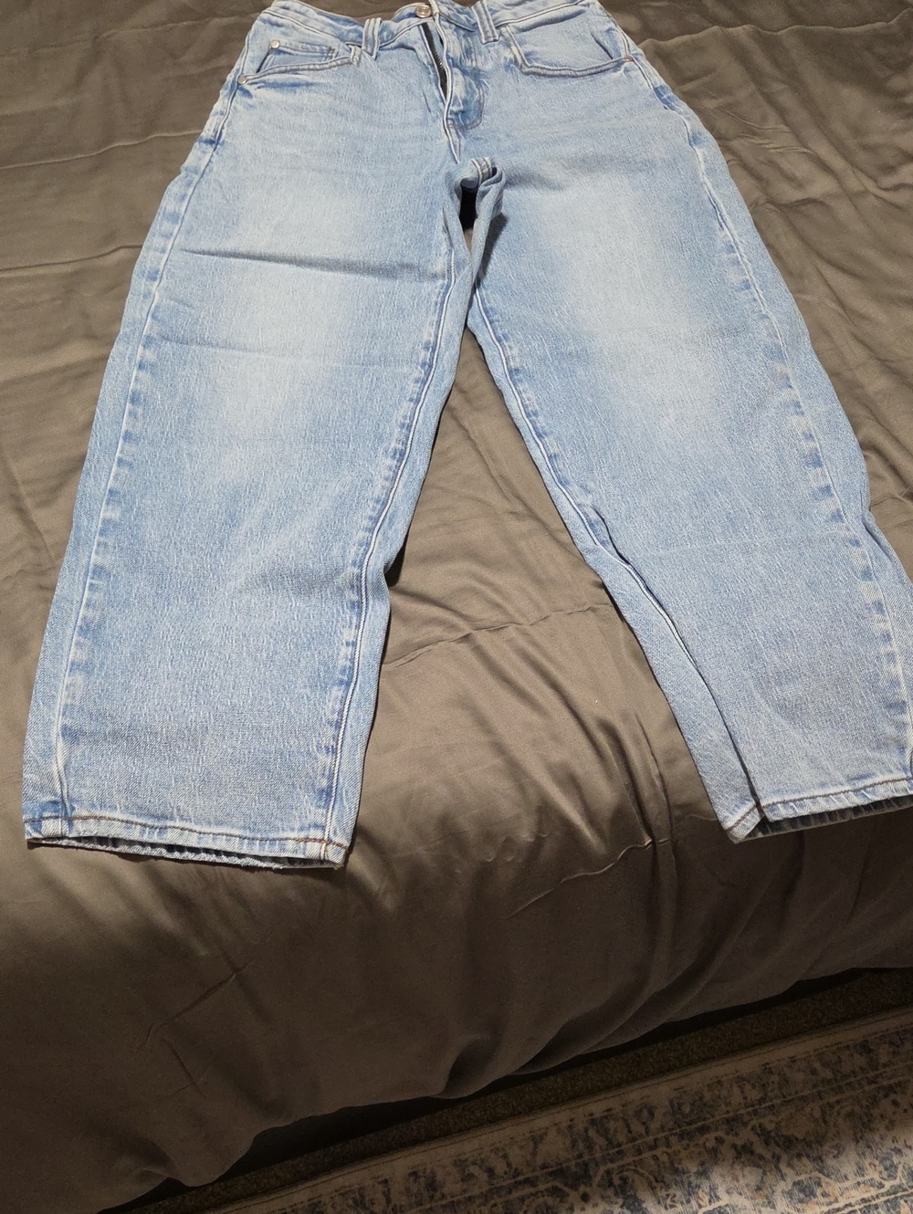 Light Blue Barrel Relaxed Fit Jeans